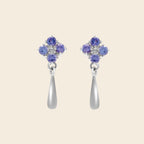 December birthstone tanzanite drop earrings in 925 silver