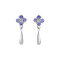 Natural tanzanite dangle drop earrings in 925 sterling silver by Jewelry By Crimson