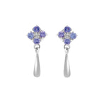 Natural tanzanite dangle drop earrings in 925 sterling silver by Jewelry By Crimson