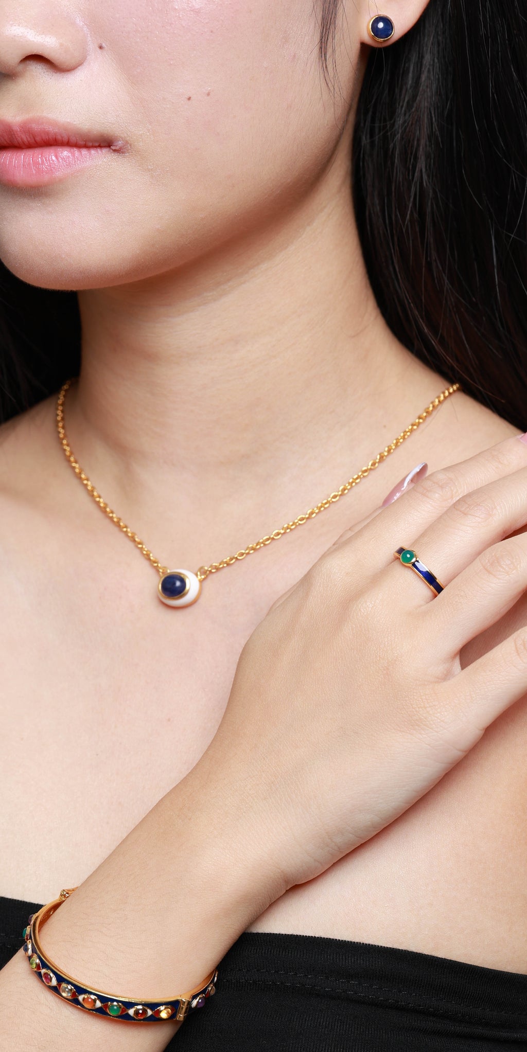Handcrafted blue sapphire sterling silver earrings for women