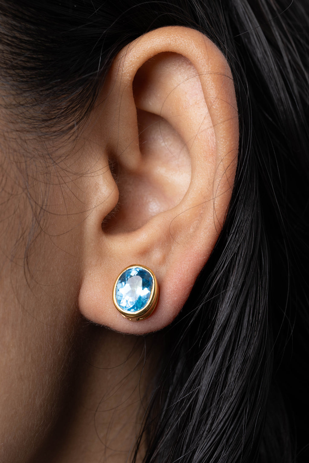 Handcrafted blue topaz sterling silver earrings for women