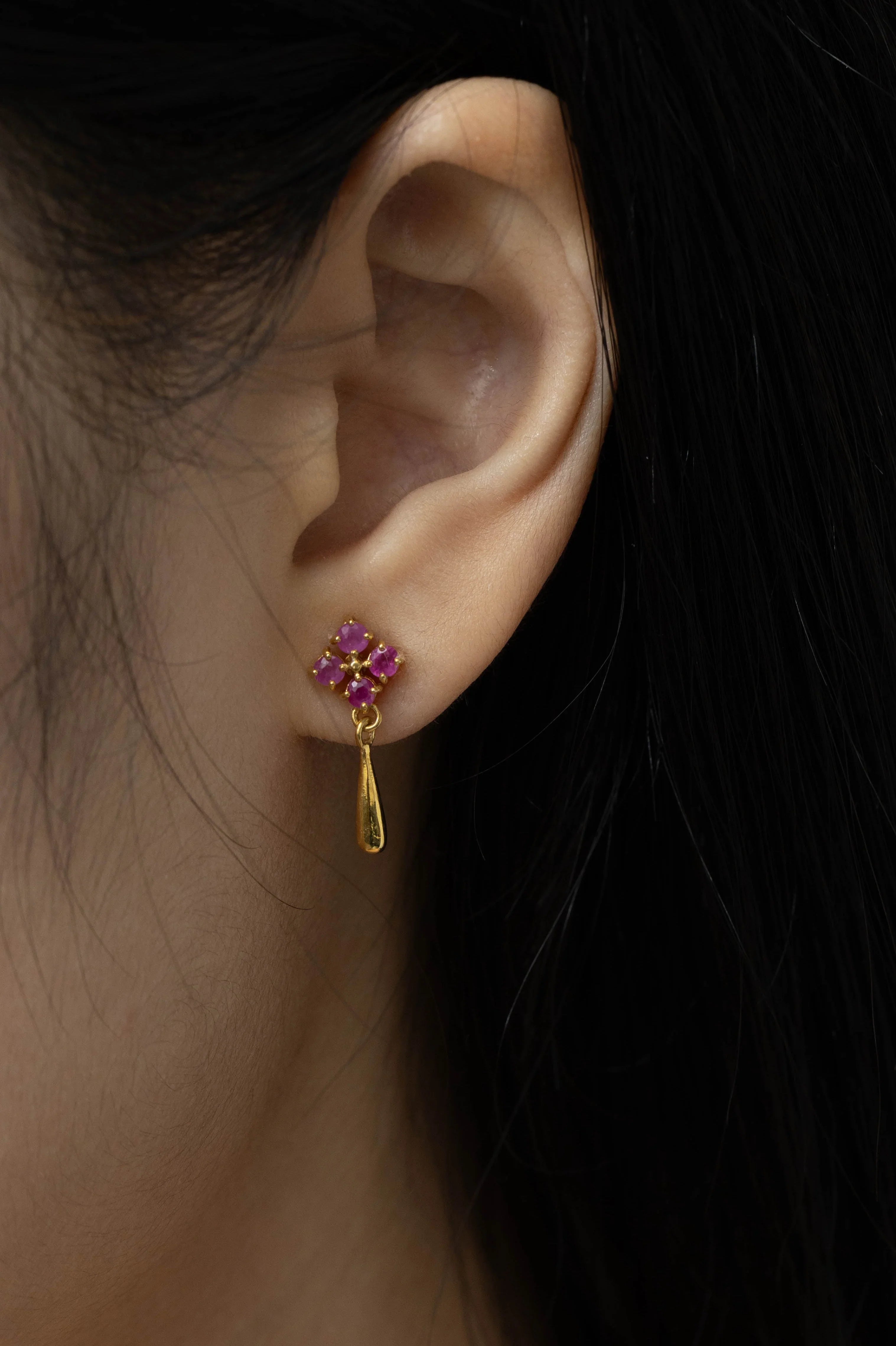 Elegant ruby dangle earrings for women