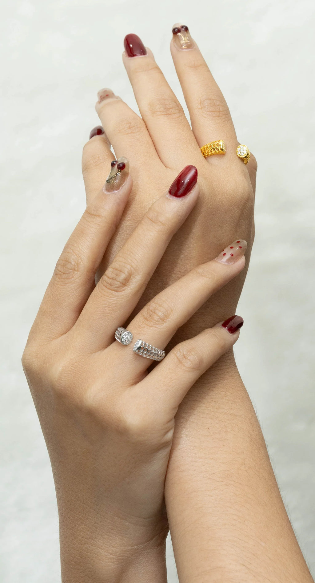 Minimalist cubic zircon open ring with gold plated finish