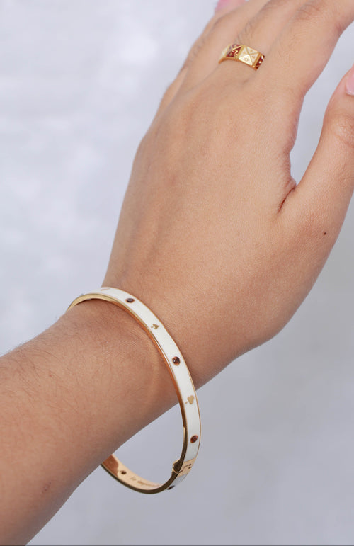 Contemporary women’s enamel bracelet in sterling silver