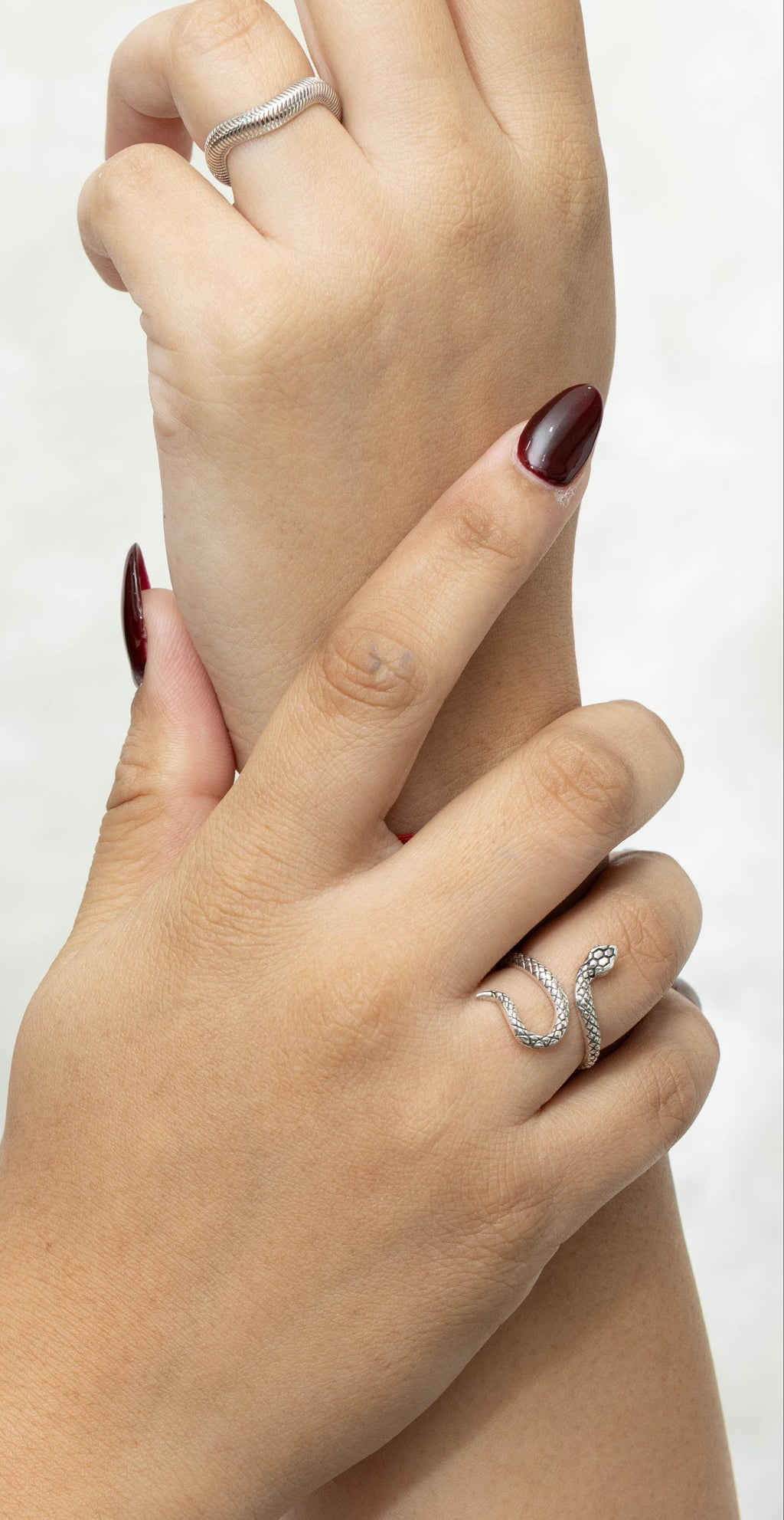 Modern geometric silver ring for women