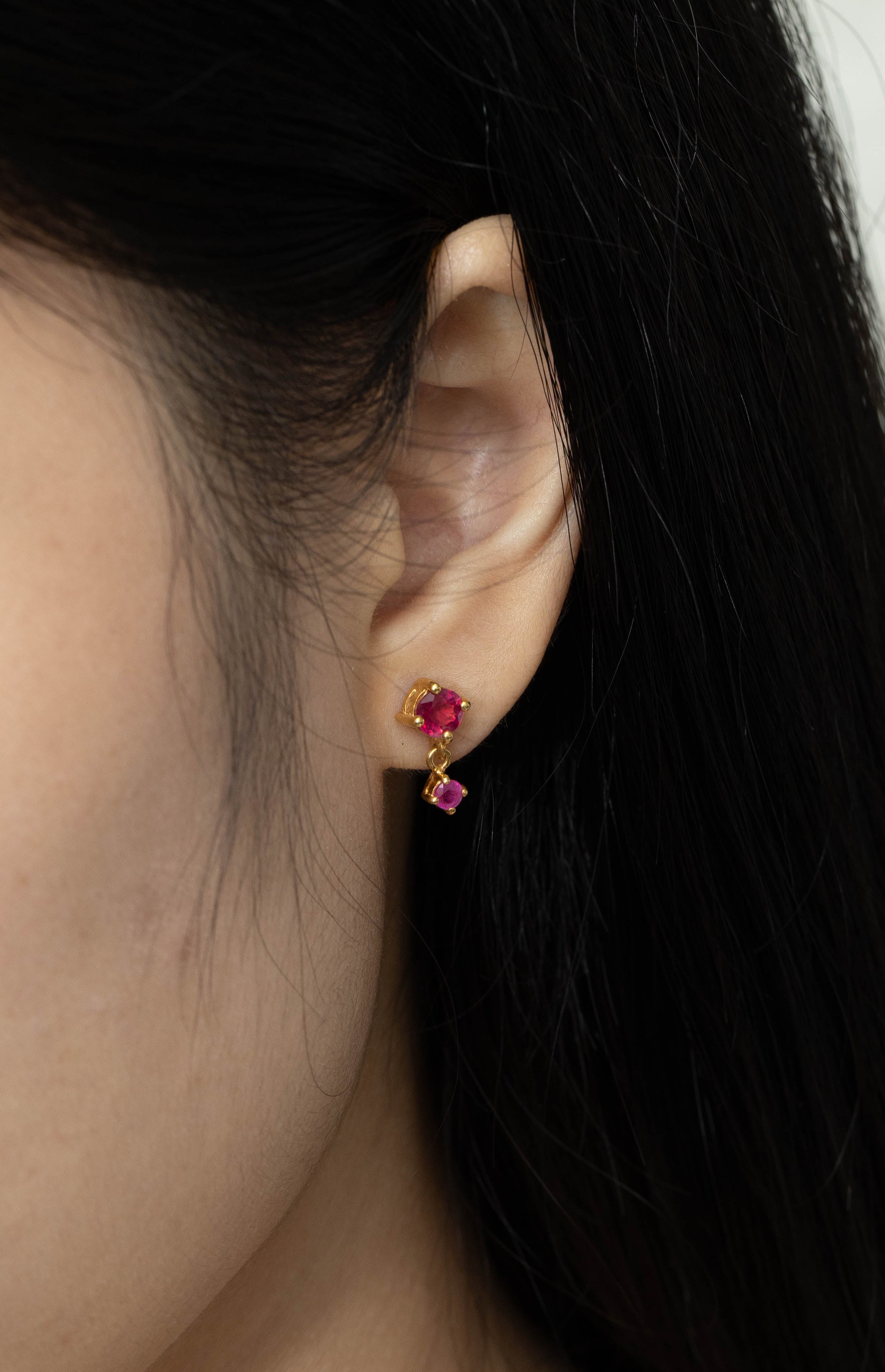 Elegant ruby gemstone drop earrings for women