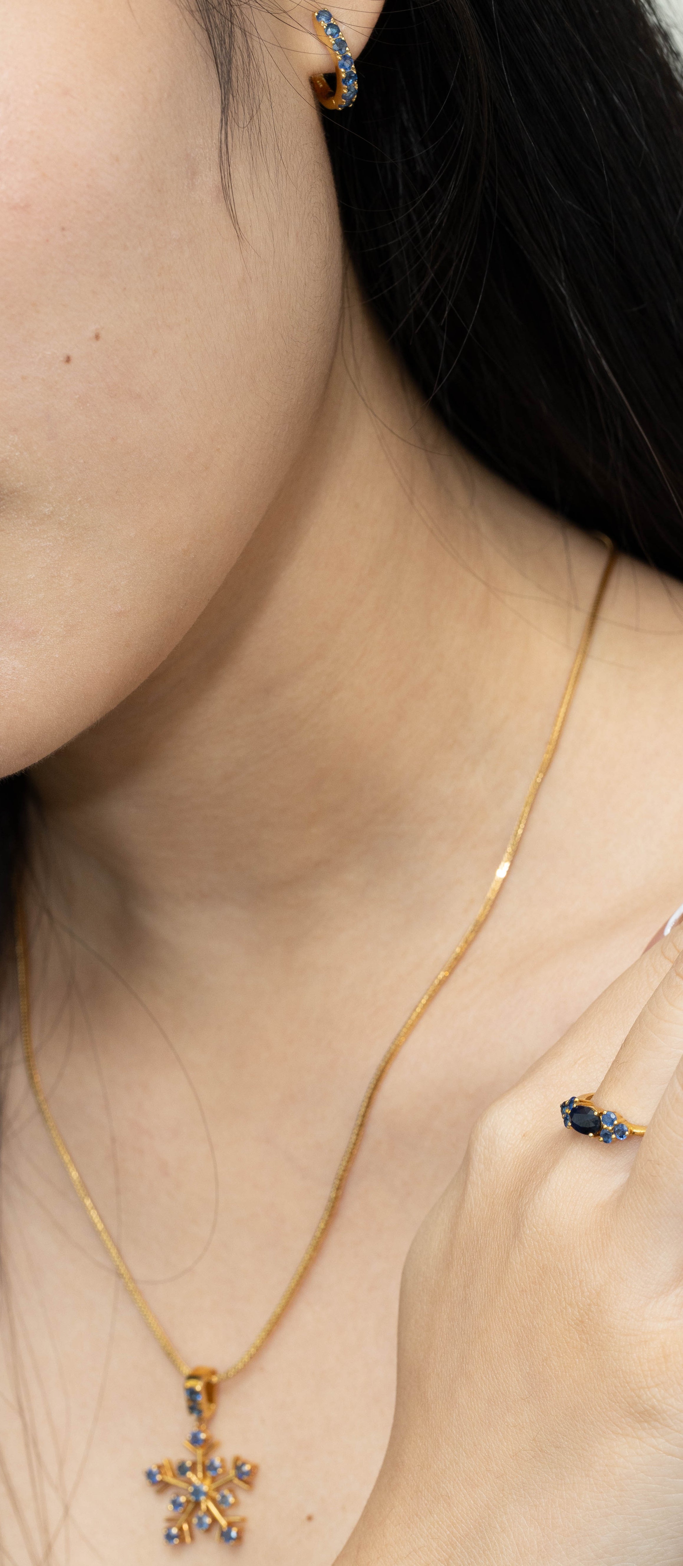 Luxury sapphire hoop earrings by Jewelry by Crimson