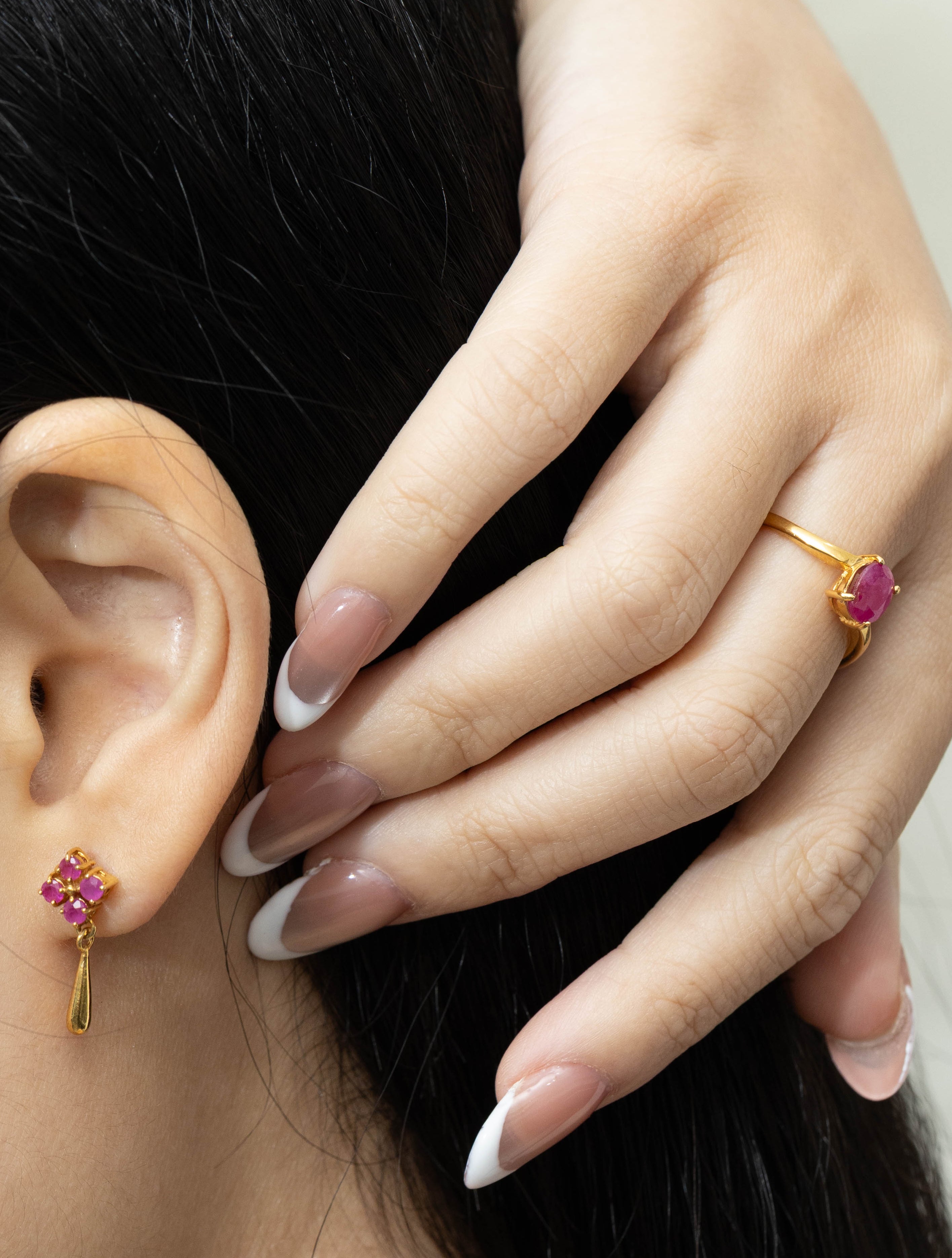Minimalist luxury ruby ring handcrafted in Thailand