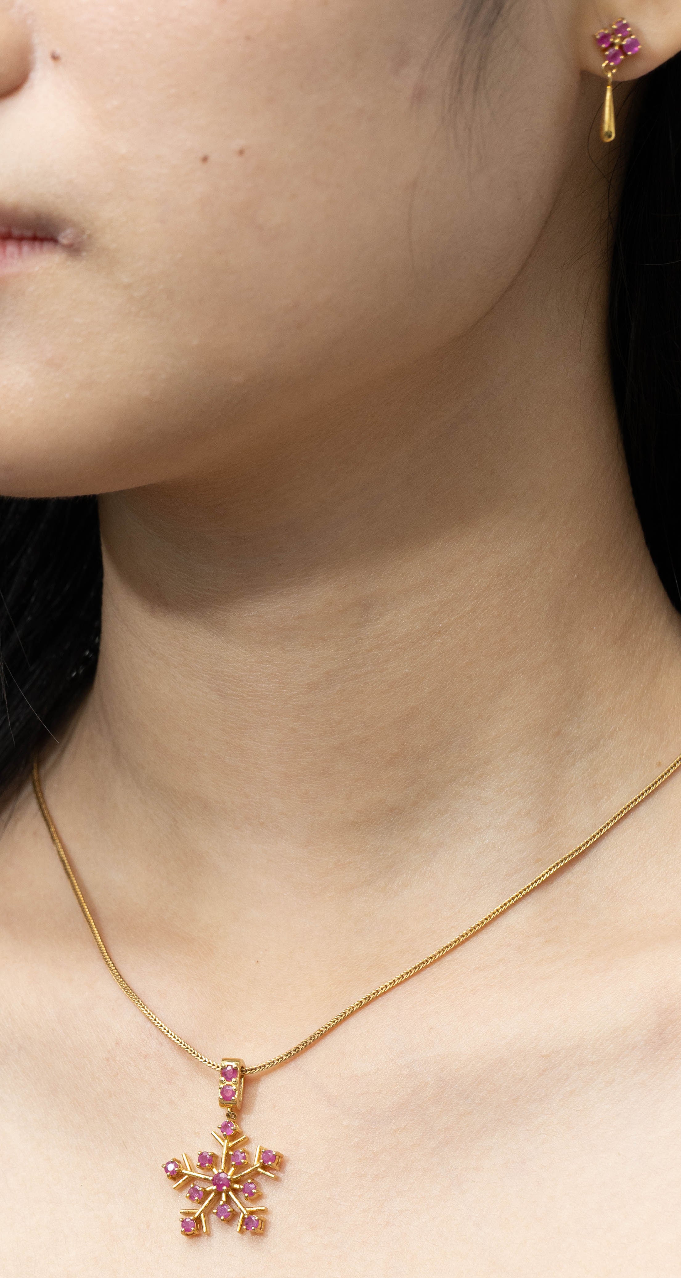 Gold plated ruby pendant handcrafted in 925 sterling silver