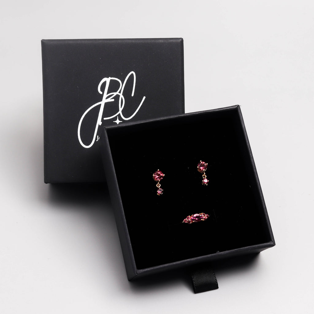 Pink Tourmaline Seven Stone Ring in 18K Gold