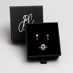 Pink Tourmaline & Tanzanite Halo Ring in 925 Sterling Silver