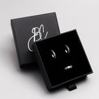 Blue Sapphire Huggie Hoop Earrings in 18K Gold