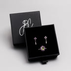 Natural Amethyst Dangle Drop Earrings in 925 Sterling Silver