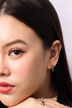 Natural Emerald Drop Earrings in 18K Gold