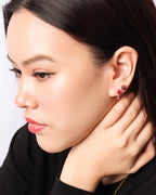 Natural Ruby Drop Earrings in 18K Gold