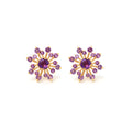 Amethyst snowflake stud earrings in 18K gold plated sterling silver by Jewelry By Crimson