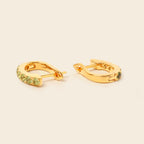 Natural peridot gold hoops handcrafted in Bangkok