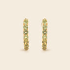 Peridot hoop earrings with latch back closure