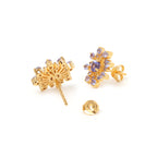 Tanzanite stud earrings with butterfly closure