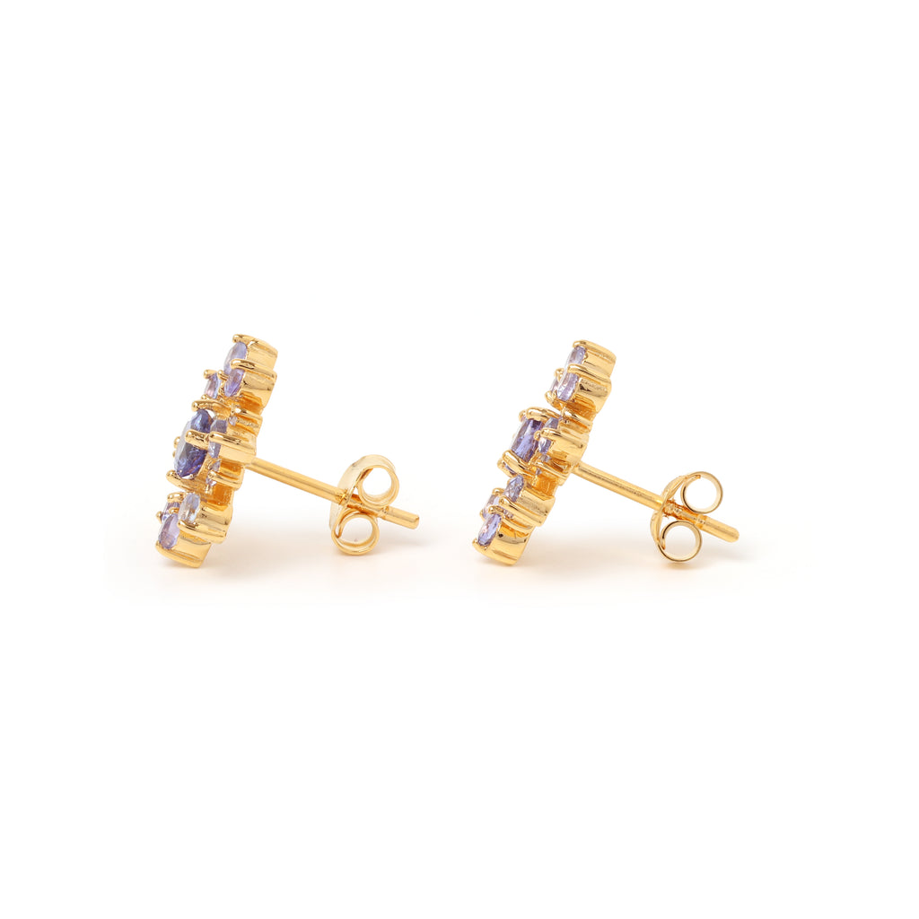 December birthstone tanzanite snowflake stud earrings