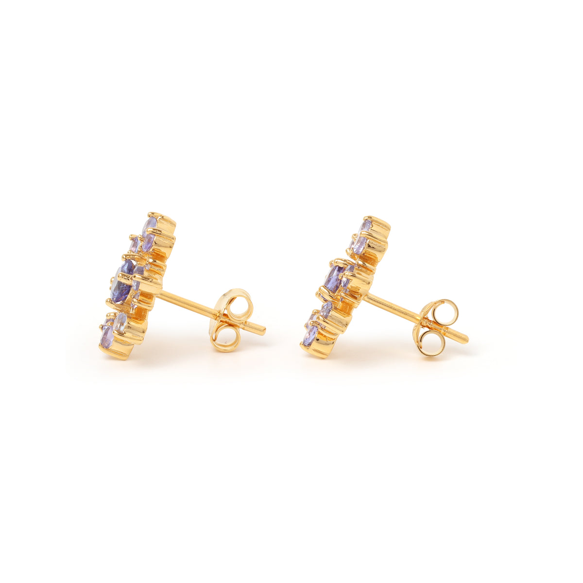 December birthstone tanzanite snowflake stud earrings