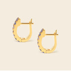 Tanzanite hoop earrings with latch back closure