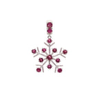 Pink tourmaline snowflake pendant in 925 sterling silver by Jewelry By Crimson