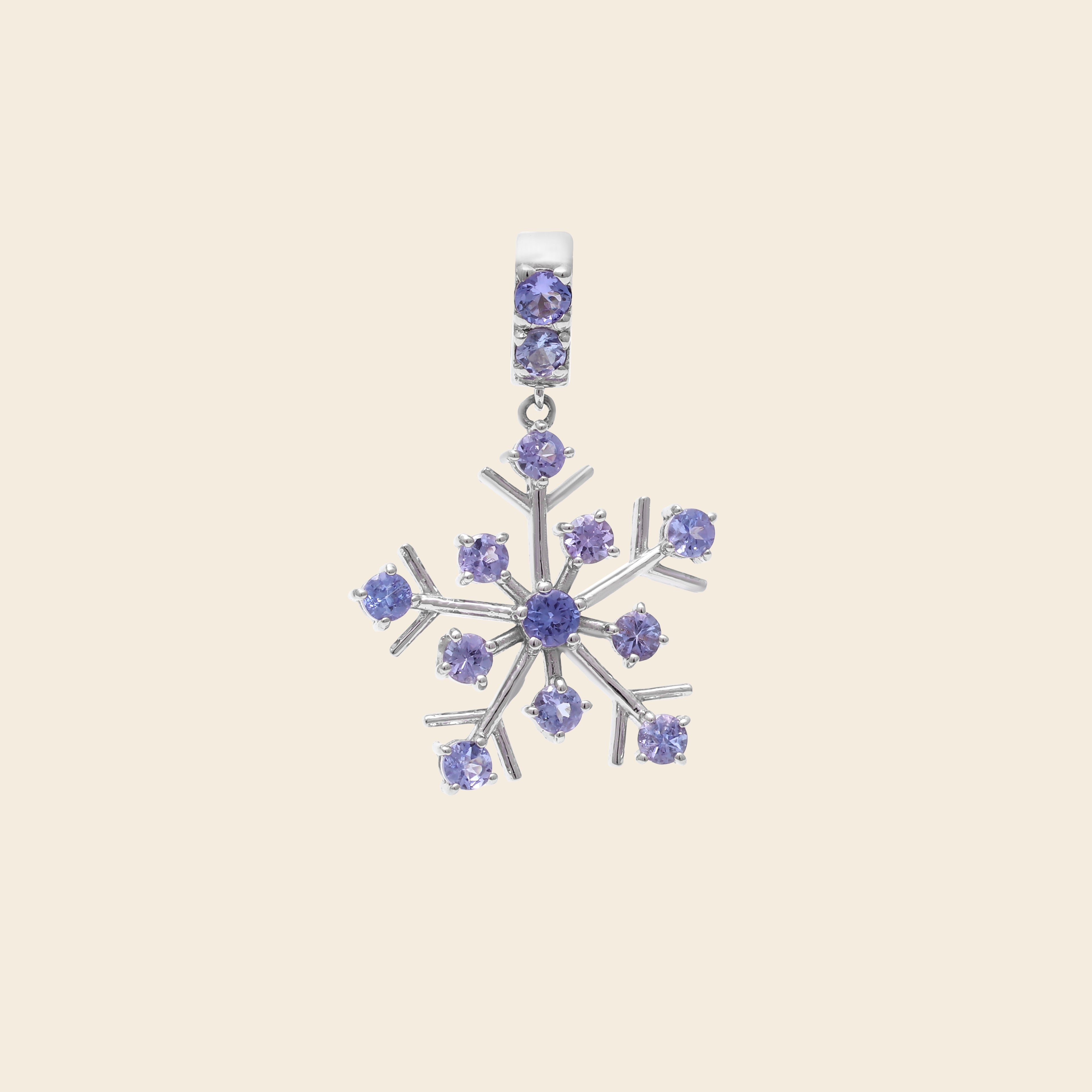 December birthstone tanzanite snowflake pendant