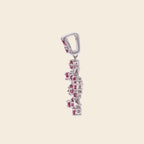 Pink tourmaline snowflake pendant in sterling silver — packaging view