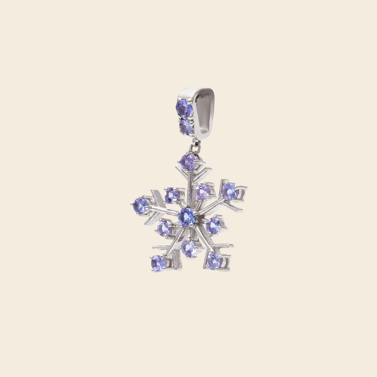 Tanzanite Snowflake Pendant in 925 Sterling Silver