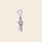 Tanzanite snowflake pendant in 925 silver — display view