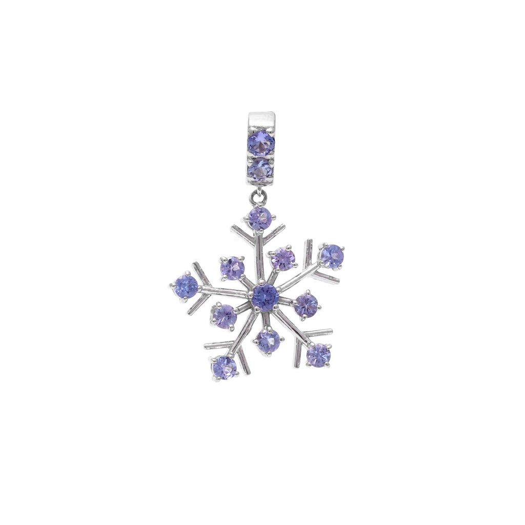 Tanzanite snowflake pendant in 925 sterling silver by Jewelry By Crimson