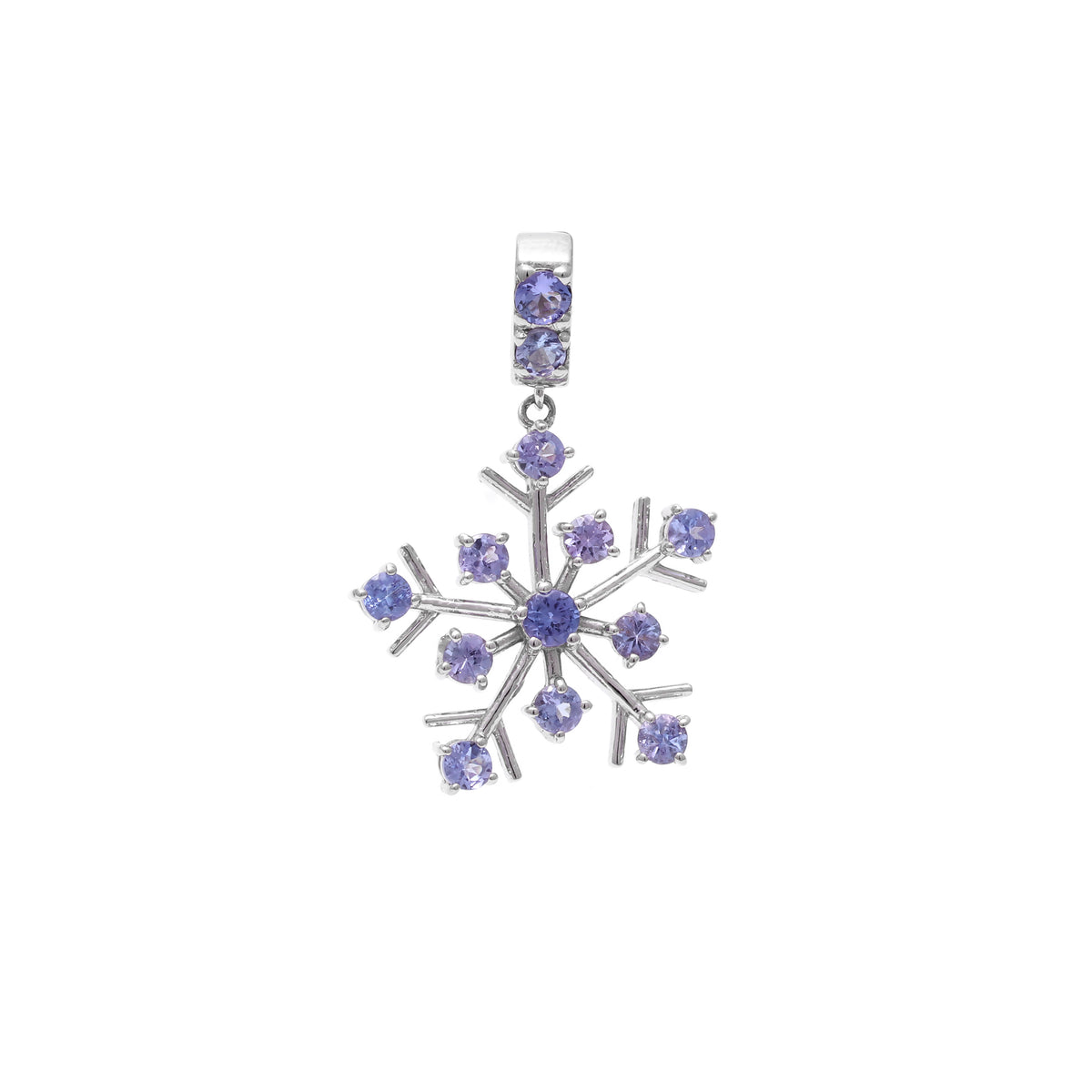 Tanzanite snowflake pendant in 925 sterling silver by Jewelry By Crimson