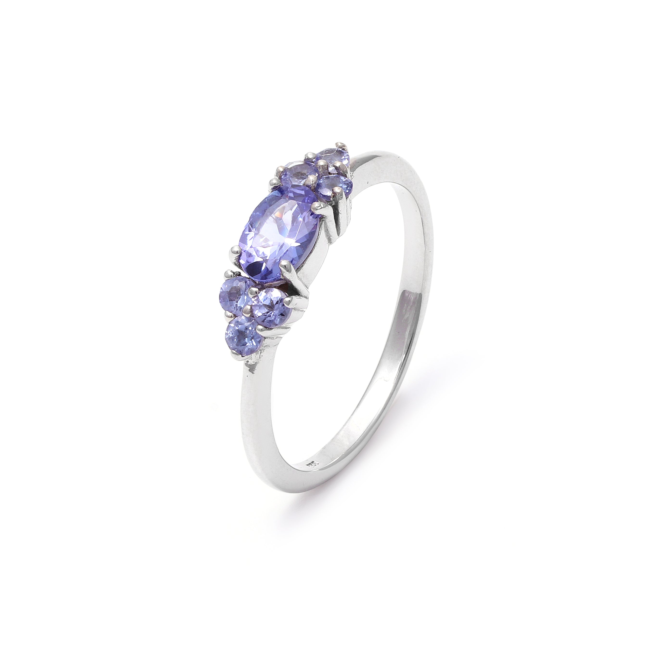 Tanzanite seven stone ring in 925 sterling silver by Jewelry By Crimson