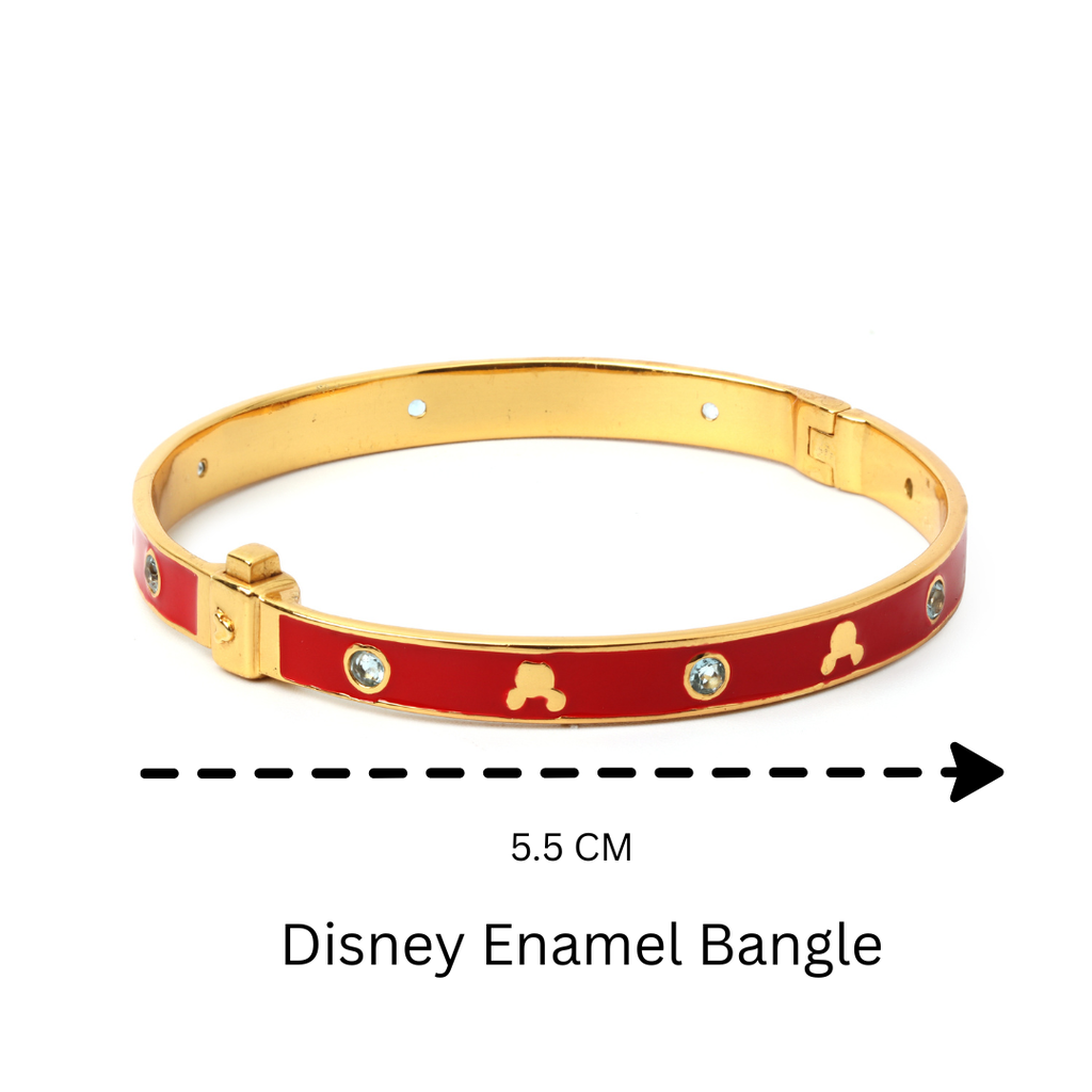 Disney inspired red enamel bracelet with gold finish