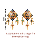 Statement gemstone earrings in sterling silver with multicolor gems