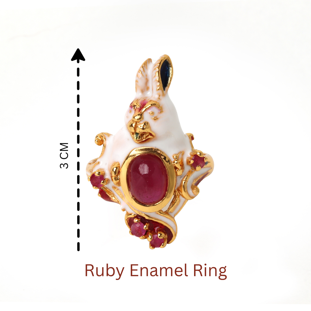 Whimsical ruby animal ring for women