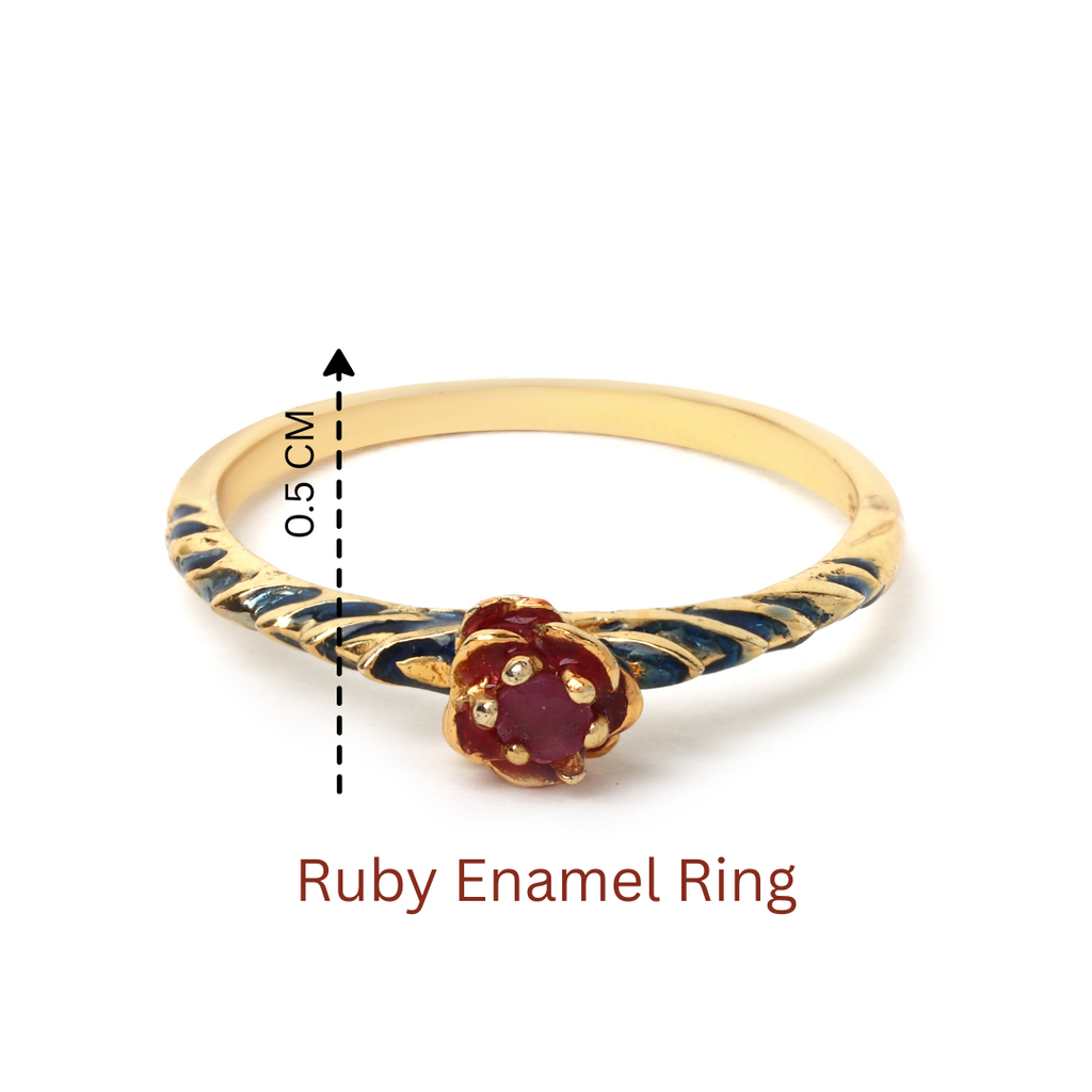 Gold plated sterling silver ruby ring for women