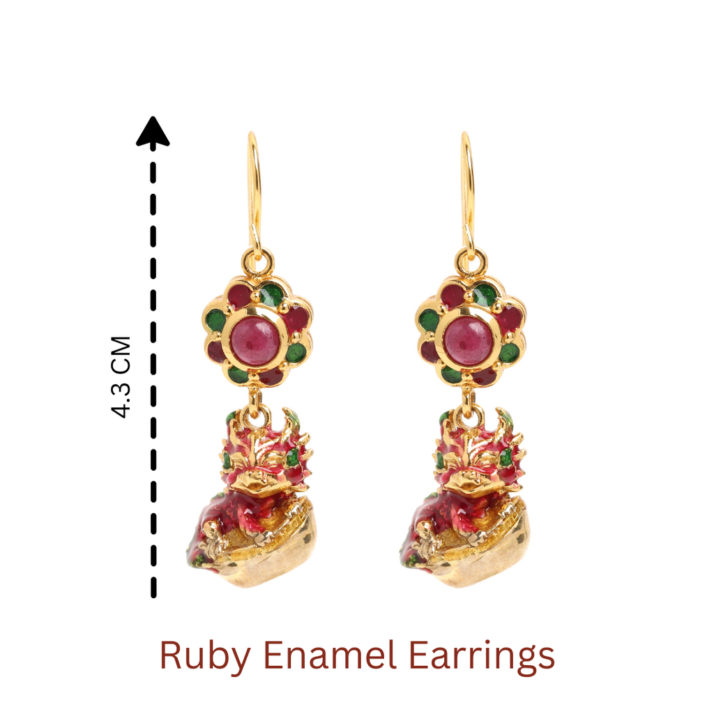 Gold plated sterling silver dragon earrings for women