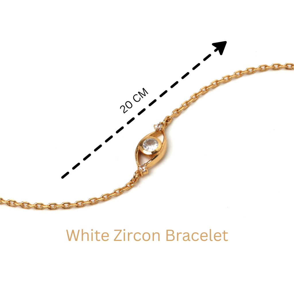 White zircon chain bracelet in 925 sterling silver
