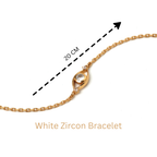 White zircon chain bracelet in 925 sterling silver