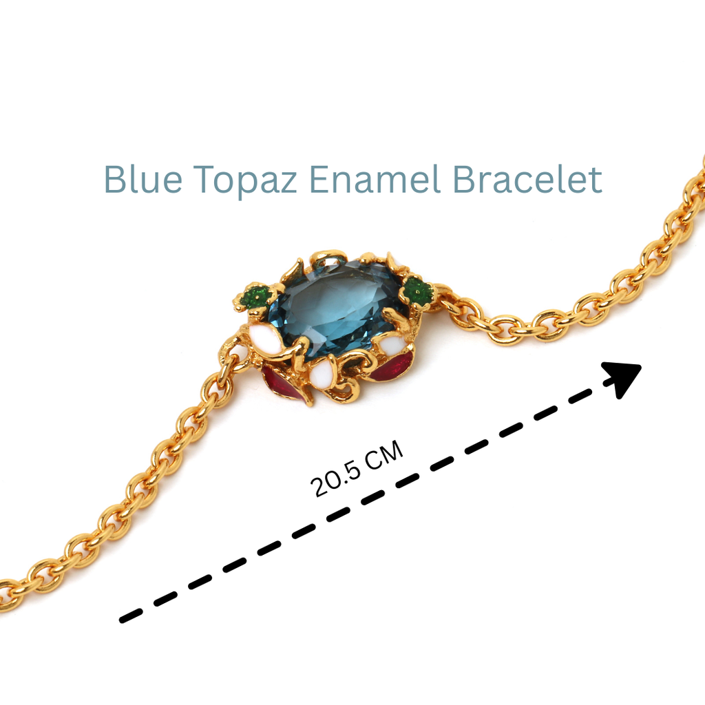 Luxury blue topaz chain bracelet for women