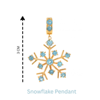 Natural Blue Topaz Snowflake Pendant in 18K Gold-Plated Sterling Silver