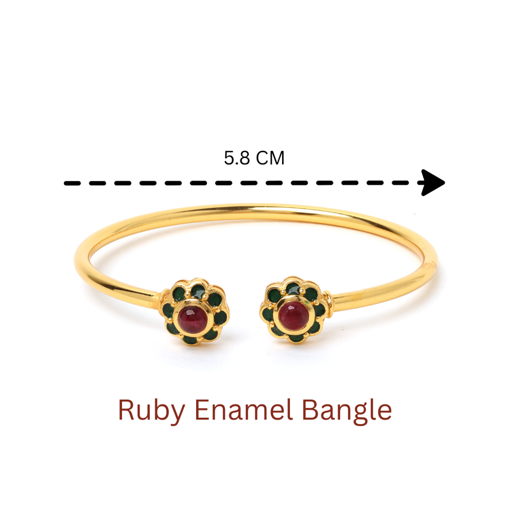 Floral inspired ruby bracelet for women in sterling silver