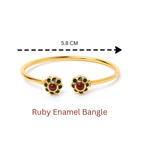 Floral inspired ruby bracelet for women in sterling silver