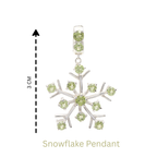 Natural Peridot Snowflake Pendant in 925 Sterling Silver