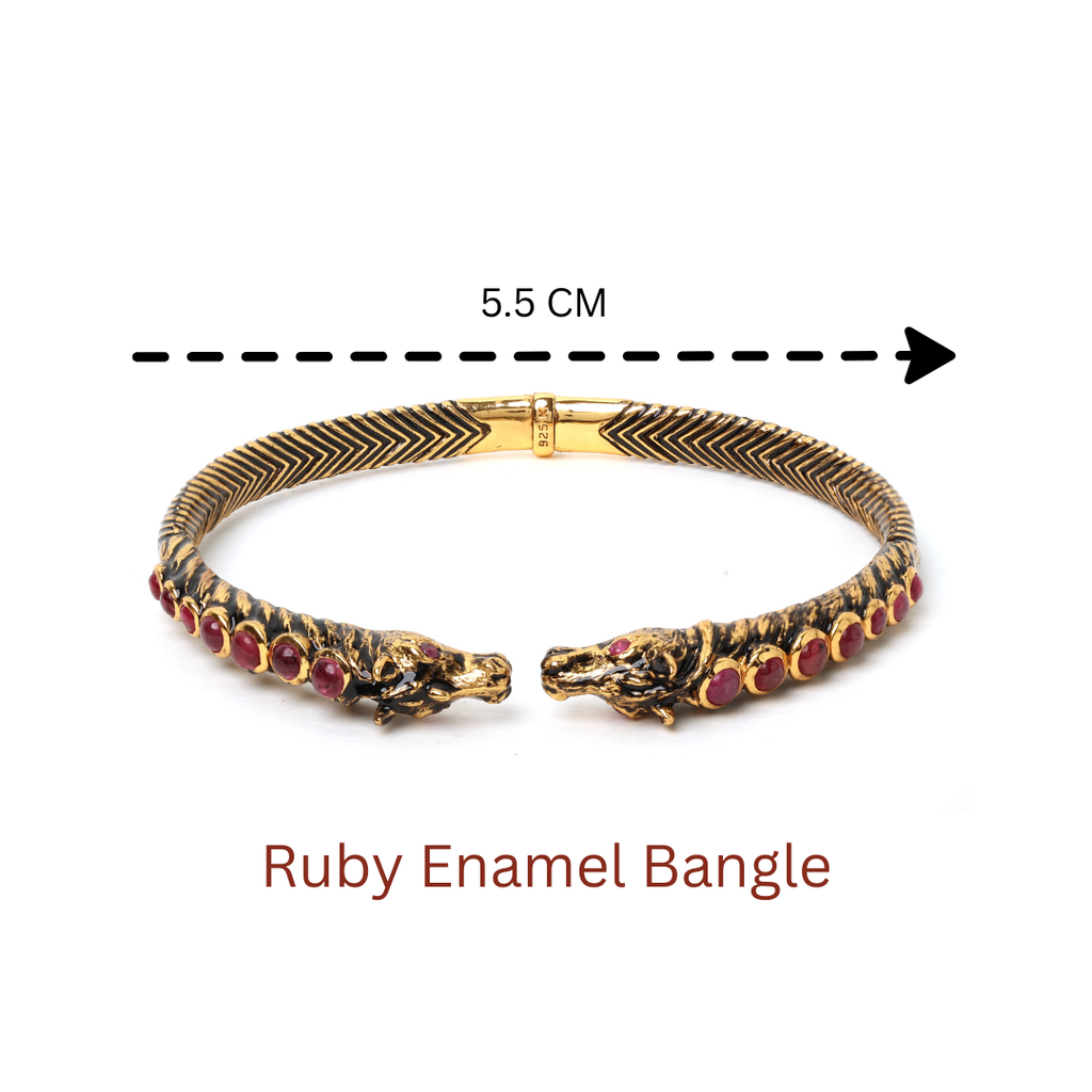 Gold plated sterling silver bracelet with ruby accents