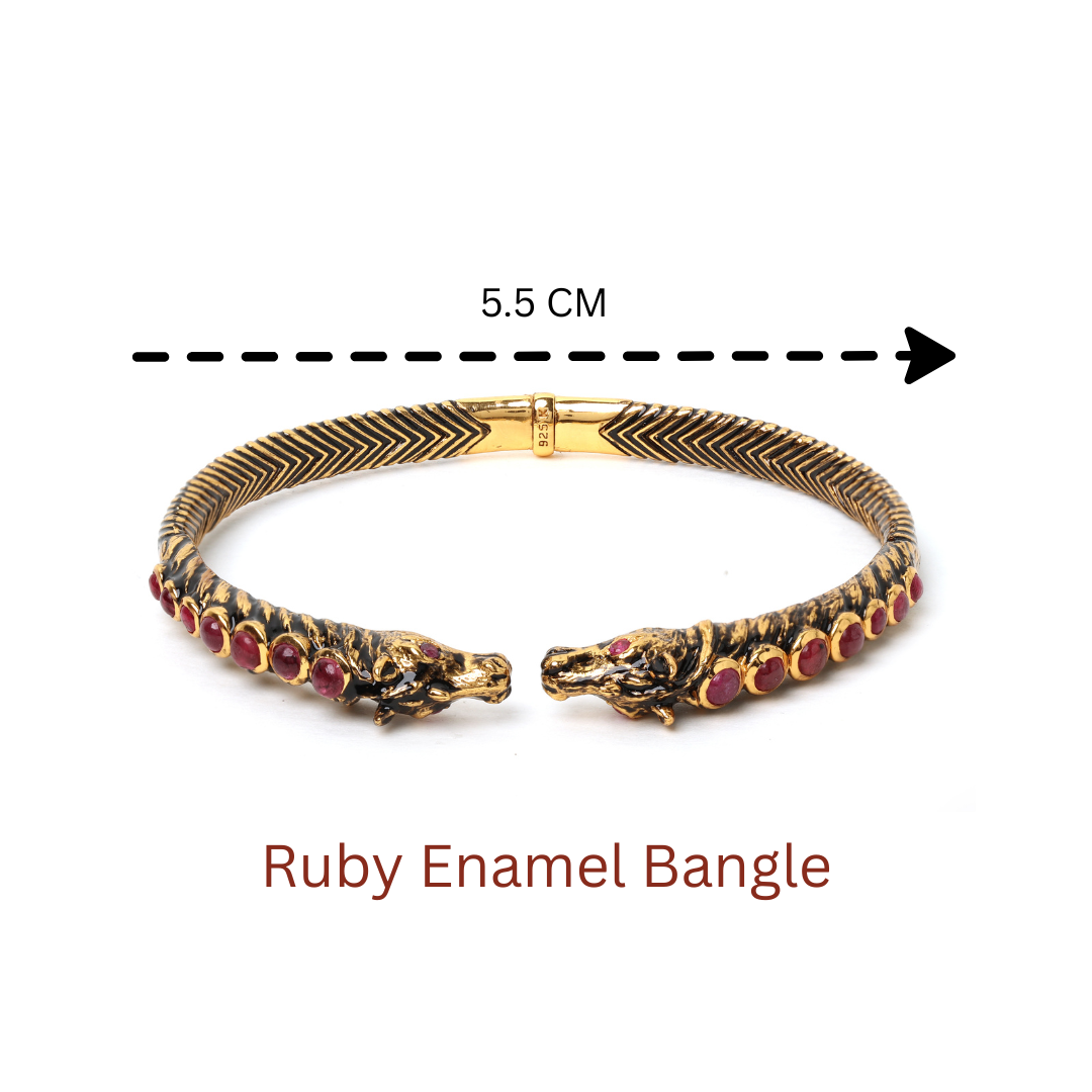 Gold plated sterling silver bracelet with ruby accents