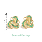Emerald Statement Stud Earrings in 18K Gold-Plated Sterling Silver