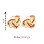 Ruby Statement Stud Earrings in 18K Gold-Plated Sterling Silver